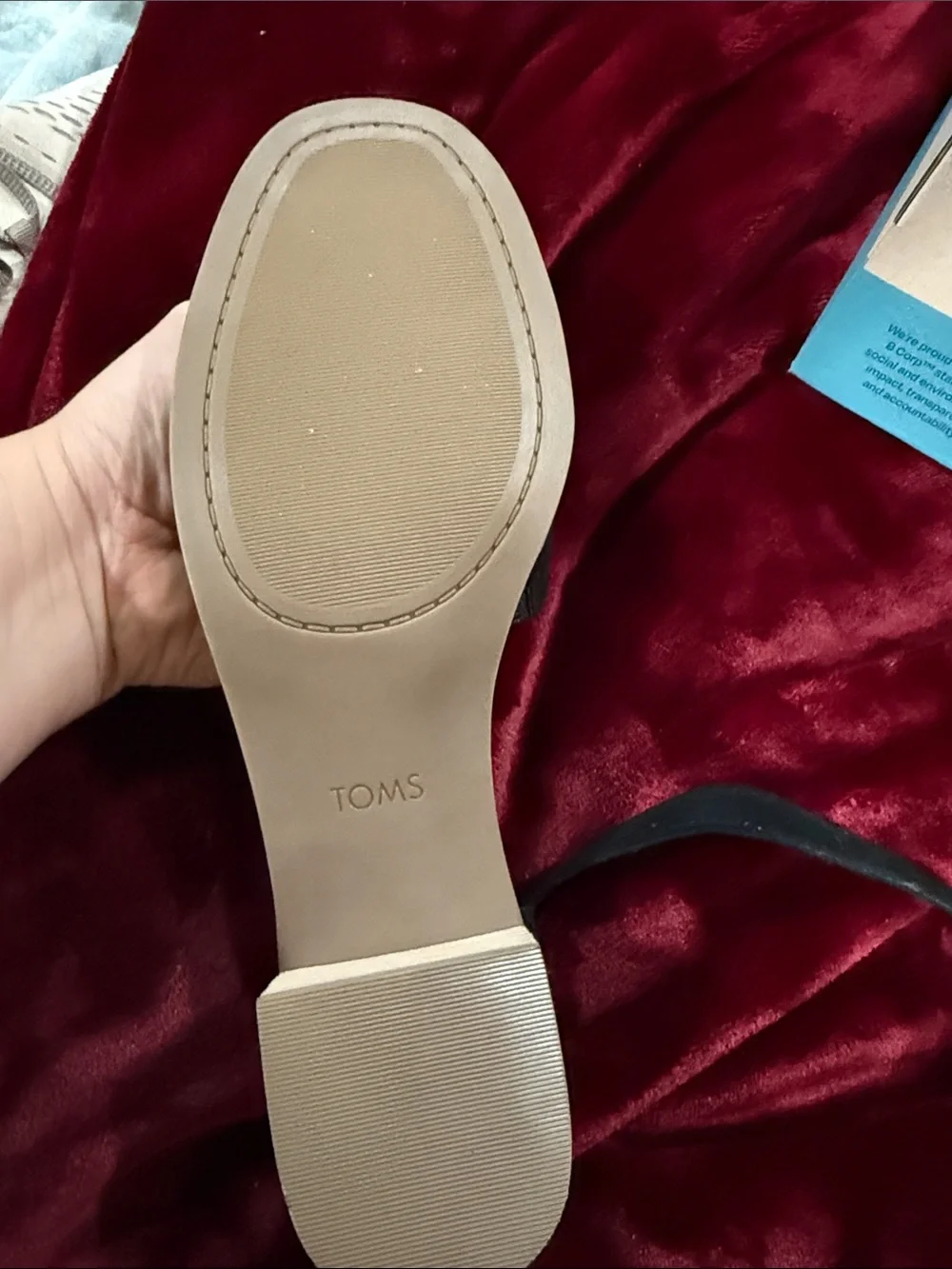 Toms Jaclyn Fisherman Black Kid Suede Women's Sandals